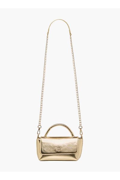Flora Bella by Shoexpress Flora Bella Metallic Satchel Bag with Handle and Chain Strap