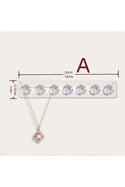 Choice 7 Hook Holders 1pc 7/12 Wall-mounted Acrylic Jewelry Holder, Jewelry Hanger For Hanging Necklaces Pe