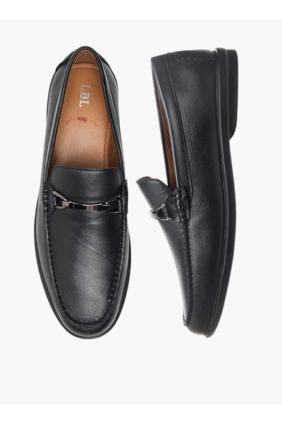LBL by Shoexpress Solid Slip-On Loafers with Metal Accent