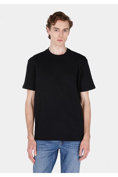 Colin's Comfort Fit Round Neck Plain Men's Black Short Sleeve T-Shirt