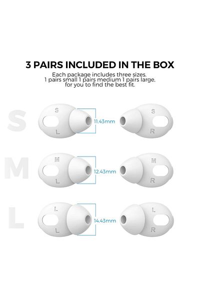 Choice white-6Pcs 3 Pairs Silicone Protective Case For AirPods 3 Ultra Thin Earbuds Replacement Protective