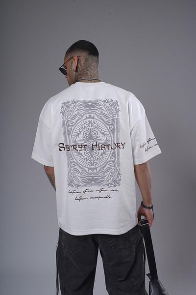 king brich Μπλουζάκι Unisex Oversize Fit με στάμπα στην πλάτη και λεπτομέρεια κεντήματος