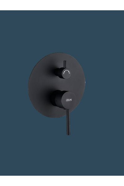 PLOTO PLOTO Complete Concealed Shower Mixer with Black Round Heart