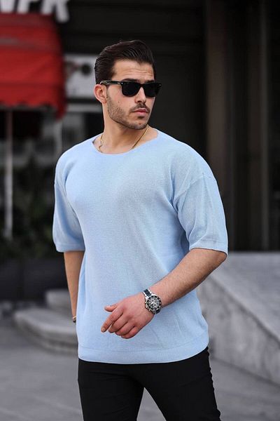 ROBERTO BORNOVA Πλεκτό μπλουζάκι με ανοιχτό γιακά Oversize
