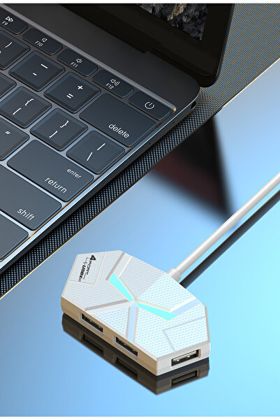 Choice 4 منافذ - أبيض - 1.2 متر 0.6 سم/1.2 متر موزع USB2.0 متوافق مع 7 منافذ ...