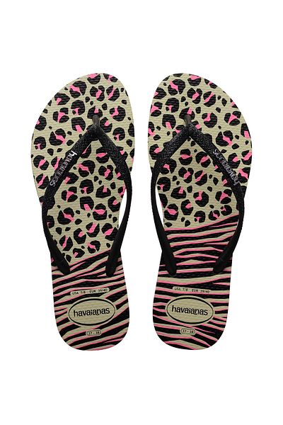 Havaianas Slim Animals Mix Black Women's Slippers