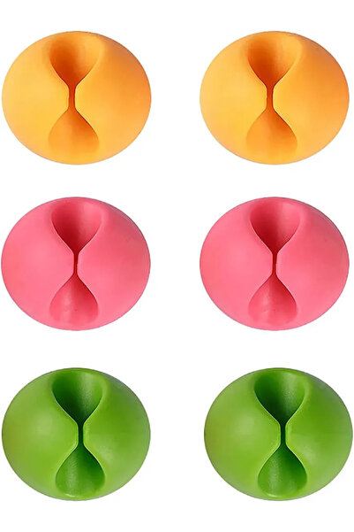 Choice mix color Cable Organizer 6Pcs Cable Clip Desk Tidy Organiser Cable Winder Wire Cord USB Charger Cor