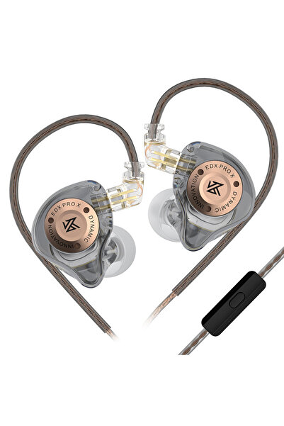 Choice سماعة أذن KZ EDX PRO X Dynamic Drive باللون الرمادي مع خاصية إلغاء الض...