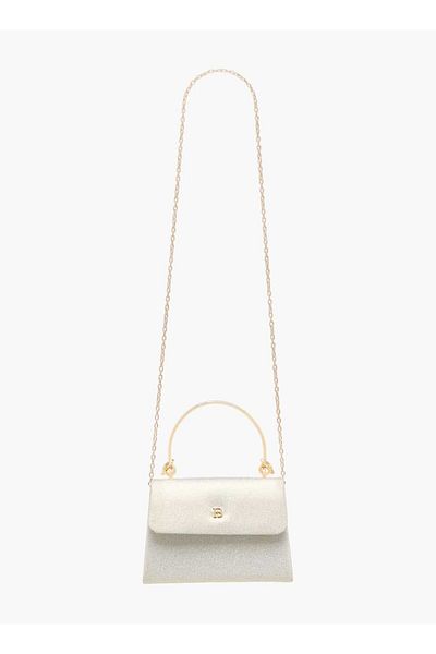 Flora Bella by Shoexpress Flora Bella Textured Satchel Bag with Handle and Chain Strap