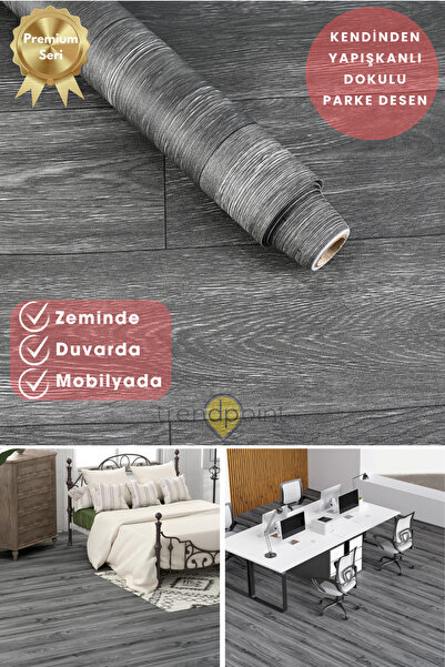 Trendpoint Kendinden Yapışkanlı 60cm×100cm Parke Görünümlü Premium Zemin Duva...
