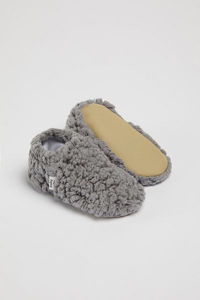 BabyZilla Teddy Baby Booties, Non-Slip Sole, Home Nursery Shoes, Organic Cotton Lining, Home Boot Slippers