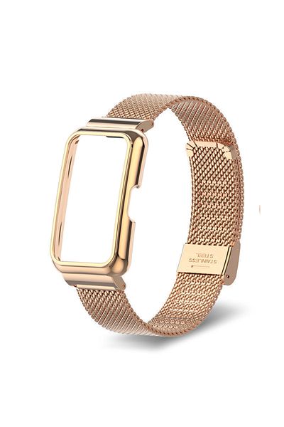 Choice rose Metal Strap+Case for Huawei Band 9/10 Bracelet Case Protector Watchband for Huawei Band 10 8 7