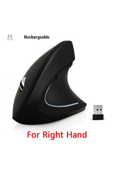 Choice ماوس USB لاسلكي عمودي 2.4 جيجاهرتز قابل لإعادة الشحن ومحمول للكمبيوتر الشخصي والكمبيوتر المحمول