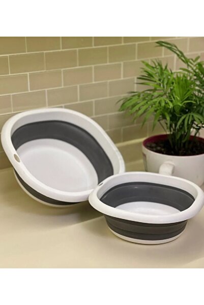 Dükkanönü Folding Large Square Basin Luxury Dishwashing Vegetable Fruit Washing Basin 30X30Cm