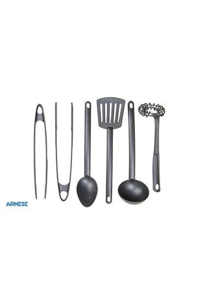 ARMESE Fireproof 7-Piece Kitchen Serving Set (Spoke, Beater, Tongs, Tweezers, Spatula, Spoon 28cm)