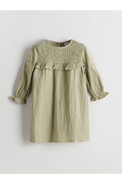 LC Waikiki Bisiklet Yaka Kız Çocuk Müslin Elbise