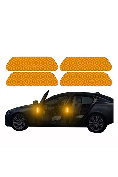 Choice Yellow 4 Pcs Car Door Sticker Safety Opening Warning Reflector Tape Decal Auto Car Accessories Exter