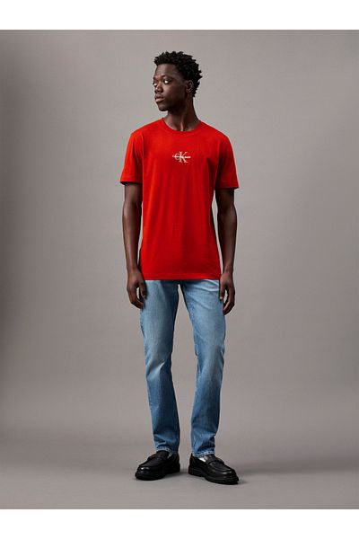 Calvin Klein Мъжка червена тениска Monologo Tee J30J325649