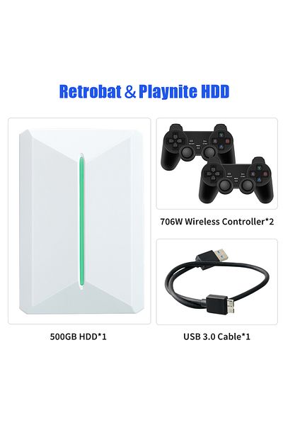 Choice PR500G-Wireless-2 Retrobat＆Playnite System HDD Retro Game Console for PS3/PS2/WIIU/WII/Switch/MAME 5