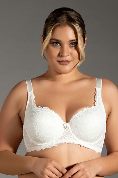 cotonhause Women's Supportless Plus Size Underwire Ecru Bra C2T4N0O843