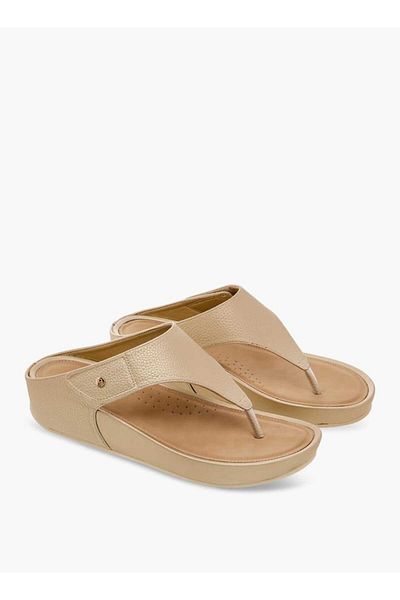 Flora Bella by Shoexpress Flora Bella Textured Slip-On Comfort Sandals with Wedge Heels