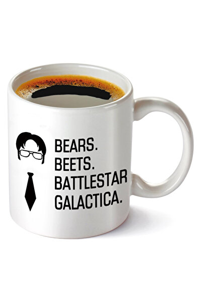 Be Care كوب قهوة بتصميم مرح مطبوع عليه عبارة «Bears Beets Battlestar Galactic...