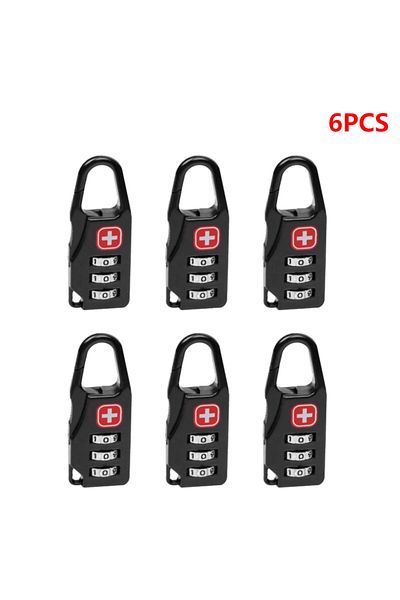Choice 6PCS Outdoor Backpack Handbag Zipper Lock Alloy Material Combination Code Number Lock for Outdoor Tr