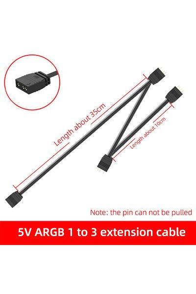 Choice 35cm ARGB 1to3 TEUCER ARGB 5V 3 Pin Extension Cable Adapter 35cm 1 to 1/2/3/4 12v 4pin RGB Splitter