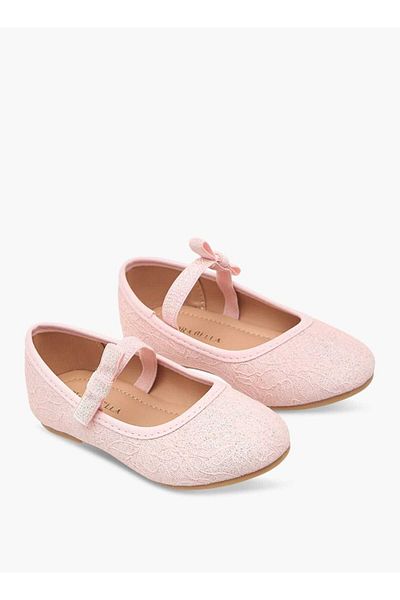 Flora Bella by Shoexpress Flora Bella Textured Ballerina Shoes with Elasticated Strap