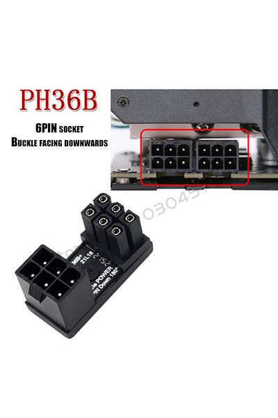 Choice 6pin Reverse Graphics Card Power Supply Adapter Elbow 180°, Gpu Psu Steering Connector Pci-e 6pin 8p