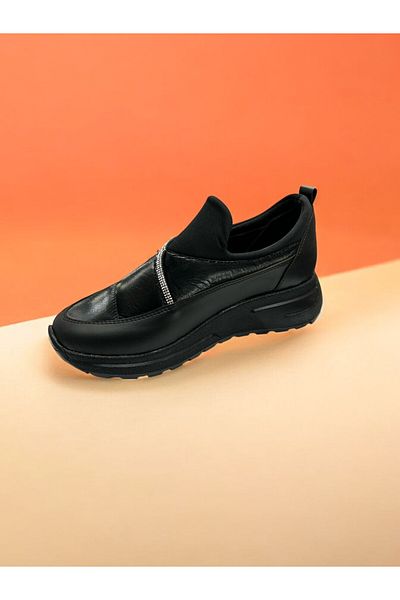 iskarpino Parachute Flexible Fabric Stone Thick Sole Women's Black Casual Walking Shoes Sneaker