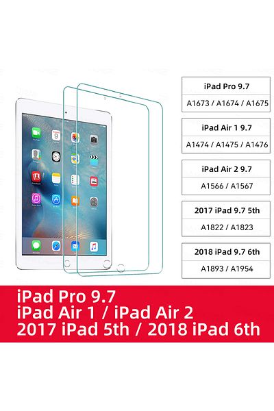 Choice iPad 9.7 2pcs Tempered Glass Films for 2024 iPad Air 11/13 M2 Pro 11/13 M4 Screen Protector for iPad