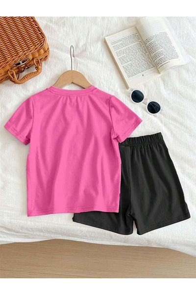 Keywest Girl's Floral Printed T-Shirt Shorts Bottom Top Children's Set