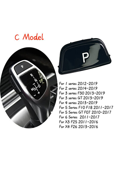 Choice C Model Bright Black ABS Car GearShift Knob P UNLOCK Button Switch Cov...