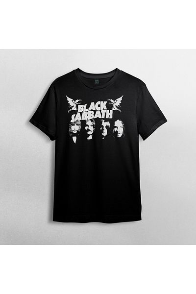 Pixxa Μαύρο μπλουζάκι Sabbath Crew Neck 100% βαμβακερό - Μοντέλο 1