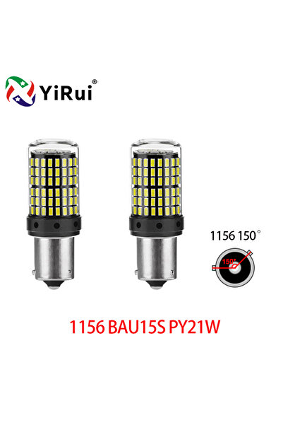Choice8 Yellow 1156 BAU15S PY21W YiRui 2pcs 12-48V New LED Bulbs 144smd Lamp ...