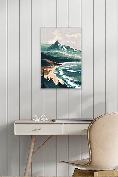 qoeuyl boutique Ελαιοχρωματισμός με ρετρό θέμα τοπίου Νο: 19 18x27 MDF Ξύλινη...