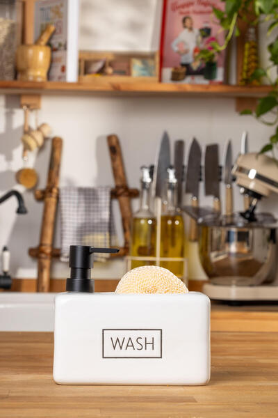 FH finehome موزع الصابون السائل من بيانكو مع حجرة