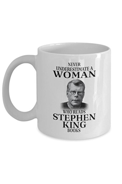 Be Care Never Underestimate A Woman Who Reads Stephen King Books Coffee Mug, ...