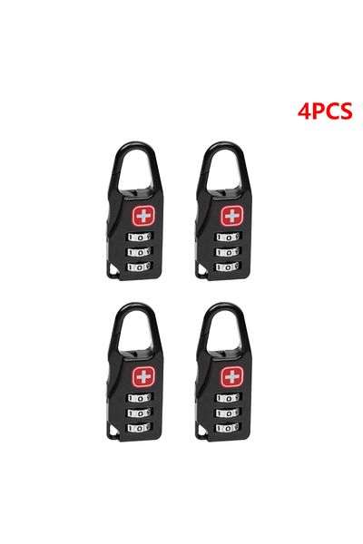 Choice 4PCS Outdoor Backpack Handbag Zipper Lock Alloy Material Combination Code Number Lock for Outdoor Tr