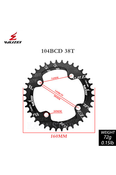 Choice سلسلة دراجة جبلية Wuzei 104BCD ضيقة وواسعة 104 BCD Crown سلسلة دراجة ج...