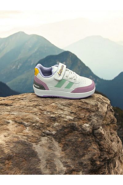 iskarpino Pantofi sport casual cu velcro alb pudra pentru fete