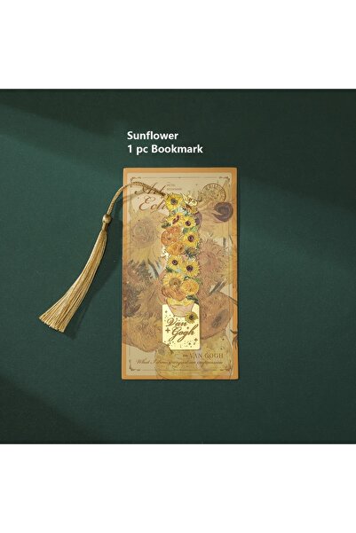 Choice علامة مرجعية معدنية مجوفة بتصميم عباد الشمس مكونة من قطعة واحدة مع شرابة طويلة لقارئ نادي الكتاب