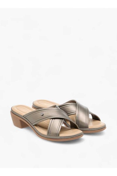 Flora Bella by Shoexpress Flora Bella Cross Strap Slip-On Sandals with Block Heel