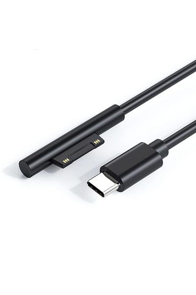 DIXSG مزود طاقة USB Type-C سريع الشحن من مادة PVC بطول 180 سم لجهاز Microsoft Surface Pro 7 3 4 5 6 15 فولت 3 أمبير PD