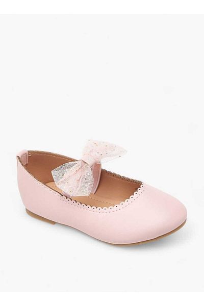 Flora Bella by Shoexpress Flora Bella Bow Detail Ballerina Shoes with Elasticated Strap