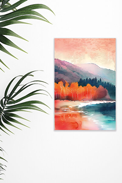 qoeuyl boutique Ελαιοχρωματισμός με ρετρό θέμα τοπίου Νο: 6 18x27 MDF Ξύλινη ...