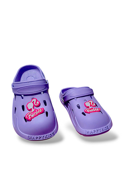 Barbie Figürlü Günlük Plaj Deniz Havuz Bahçe Banyo Ilkbahar -Yaz Kaymaz Taban Pembe Sandalet Terlik