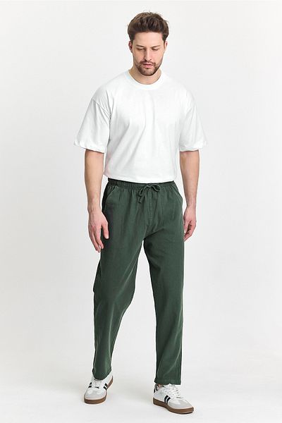 COMBİNE MİCHAİL Pantaloni de bază pentru bărbați, culoare kaki, cu croiala normală