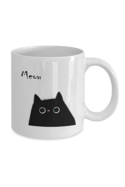 Be Care DKLM Meow Cat Lover Mug - Black Cat Design Coffee Mug Gift for Women ...